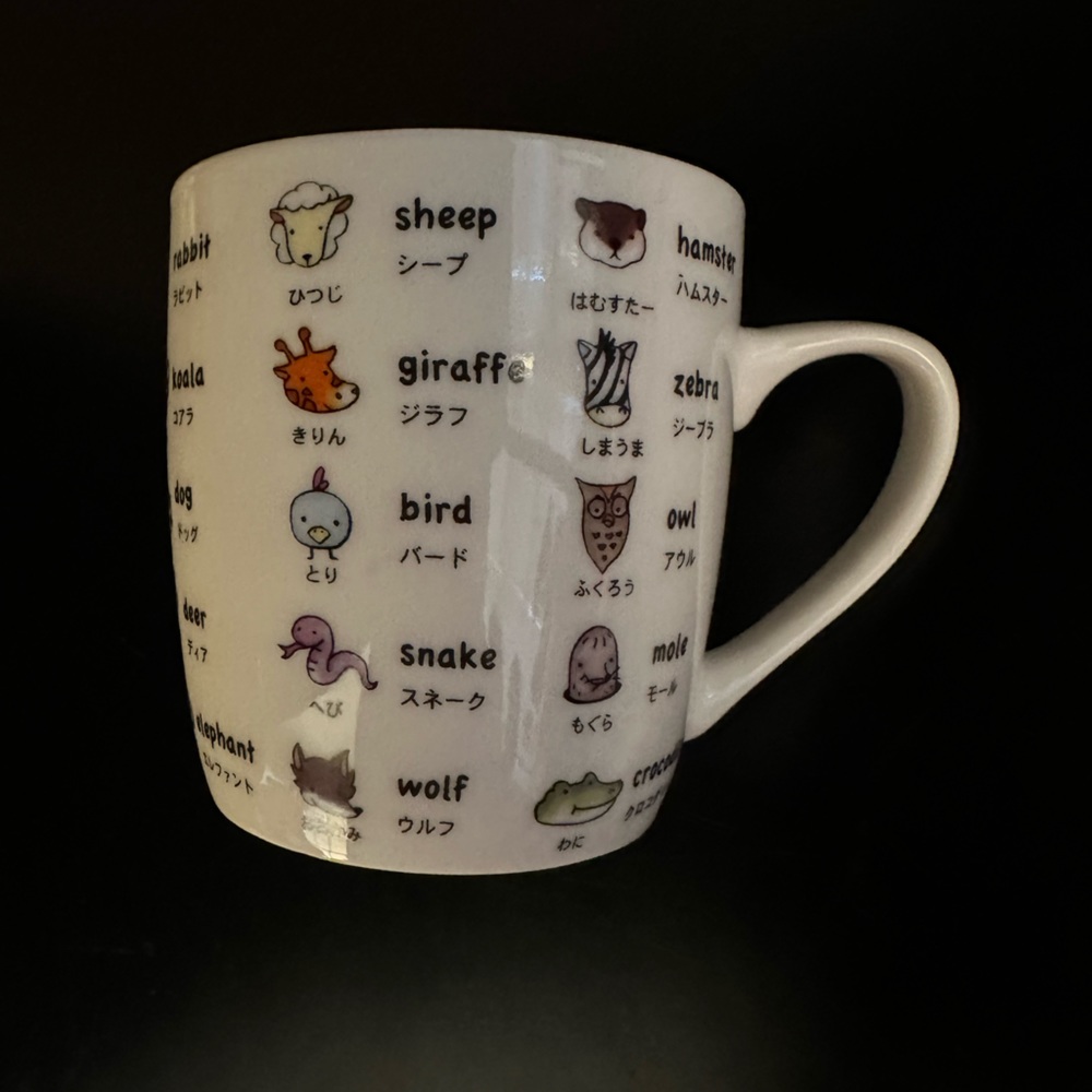 English/Asian Animal Chart Mug